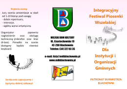 Integracyjny Festiwal Piosenki Wszelakiej Dla Instytucji i Organizacji