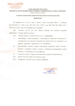 Zarządzenie Nr 26/2015 Regionalnego Dyrektora Ochrony