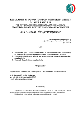 Regulamin - Gimnazjum nr 1 im. Jana Pawła II w Sochaczewie