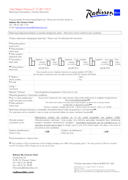 Proszę przesłac bezpośrednio do / Please send the form directly to: