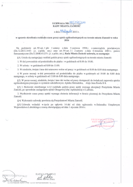 Uchwała w sprawie określenia rozkładu czasu pracy aptek