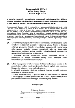 Zarządzenie Nr 23IFnI15 Wójta Gminy Sierpc z dnia 25 maja 2015 r.