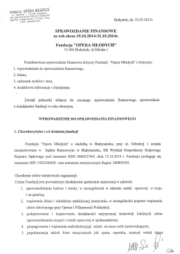 sprawozdanie finansowe za 2014