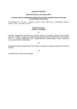 Uchwała nr XI/87/2015 w sprawie odmowy uwzględnienia