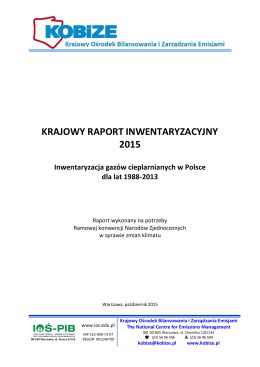 Streszczenie Krajowego raportu inwentaryzacyjnego 2015