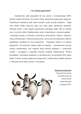„ Na ratunek pingwinom”
