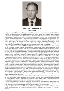 RYSZARD RAKOWICZ 1931–1990