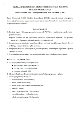 Regulamin PSZOK