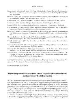 Błędne rozpoznanie Tozzia alpina subsp. carpatica