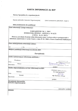 KARTA INFORMACJI dO BIP