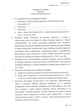 Szczeg&oacute;łowe wymagania dotyczące ochrony informacji