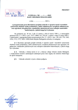 o przygotowaniu przez Burmistrza projektu uchwały w sprawie