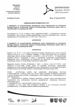 Obwieszczenie Burmistrza Nysy