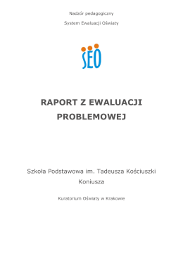 raport z ewaluacji problemowej - Kuratorium Oświaty w Krakowie