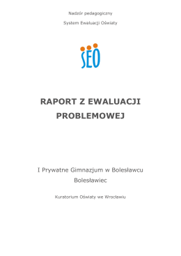 Raport z ewaluacji zewnętrznej 2015