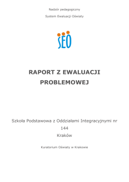 raport - Szkoła Podstawowa nr 144 w Krakowie