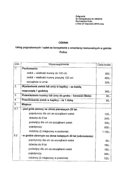 cennik usług - ZGKiM