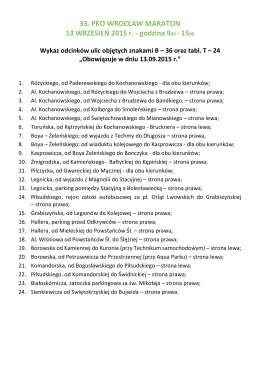 33. PKO WROCŁAW MARATON 13 WRZESIEŃ 2015 r.