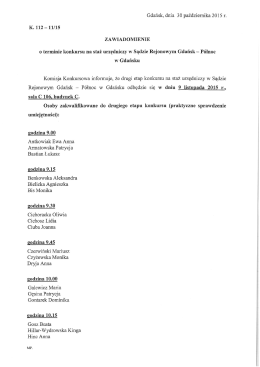 Gdańsk, dnia 30 października 2015 r. K. 112