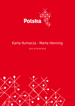 Karta tłumacza - Marta Henning