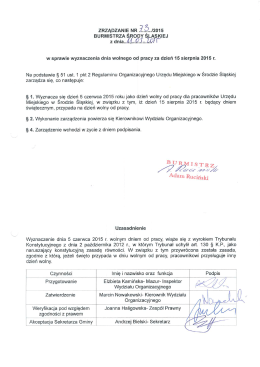 ZRZĄDZANIĘ NR .Í/.ŠłJZMS BURMISTRZA ŸRODXy SŻŜjSKIEJ