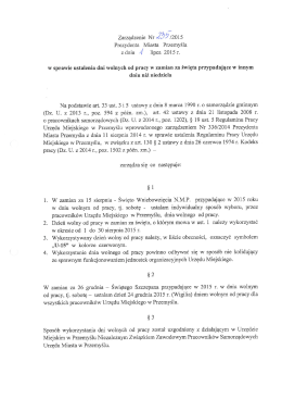 zarządzenie Nr Ĺ??? /2015