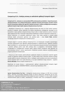 Comperia.pl S.A. z kolejną umową na wdrożenie aplikacji Comperia