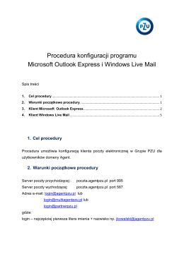 Procedura konfiguracji programu Microsoft Outlook Express i