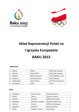 BAKU 2015 - Polski Komitet Olimpijski