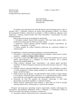 Ordynacja- Sejm RP 11.03 2015 - Fundacja Rozwoju Lubelszczyzny