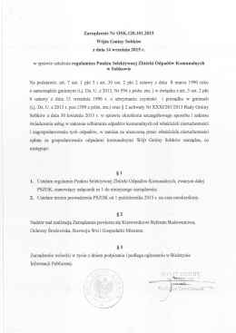 Zarządzenie Nr OSK.120.101.2015 Wójta Gminy Sobków z dnia 14