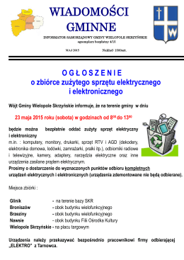 WIADOMOŚCI GMINNE - Gmina Wielopole Skrzyńskie