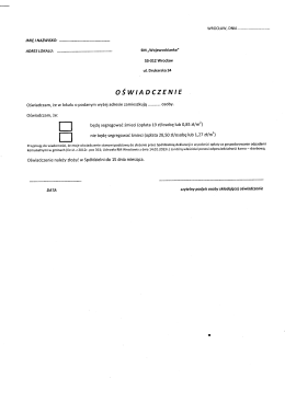 Oświadczenie na śmieci