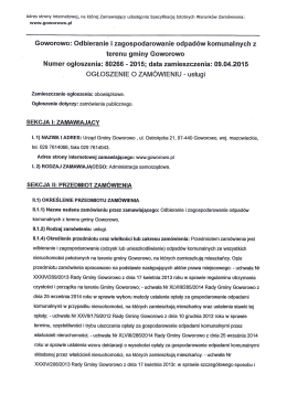 Goworowo: Odbieranie i zagospodarowanie odpad&oacute;w komunalnych