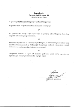 pobierz dokument Polityka Antymobbingowa