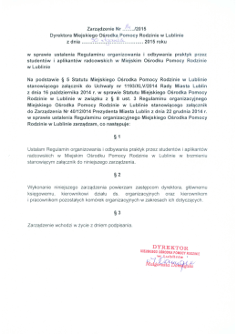 Zarządzenie Nr 14/2015 Dyrektora Miejskiego Ośrodka Pomocy