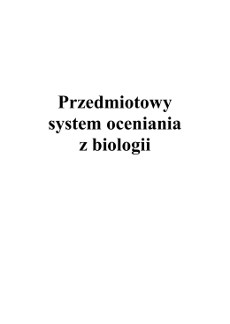 Przedmiotowy System Oceniania z biologii