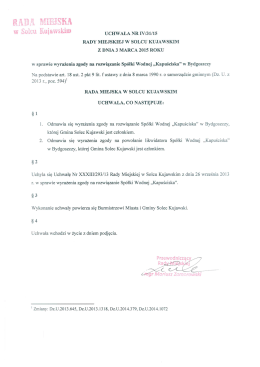 W 3131W EW` awsmm UCHWAŁA NR IV/31/15 RADY MIEJSKIEJ W
