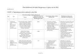 Plan działalności Sądu Okręgowego w Legnicy