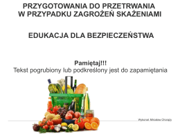 przygotowania do przetrwania w przypadku zagrożeń skażeniami