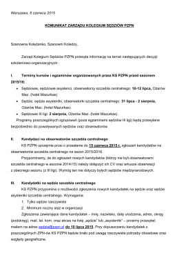 Komunikat KS PZPN 8.06.2015