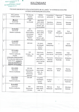Kalendarz polowań zbiorowych Koła Łowieckiego Nr 18 "SOKÓŁ"