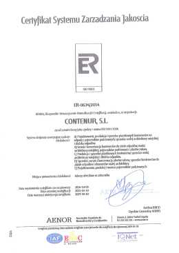 Certyfikat Jakości AENOR (Angielski)