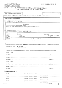 Zaświadczenie US