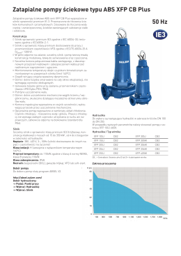 Zatapialne pompy ściekowe typu ABS XFP CB Plus 50 Hz