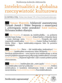 "Intelektualiści a globalna rzeczywistość kulturowa" 13.06.2015