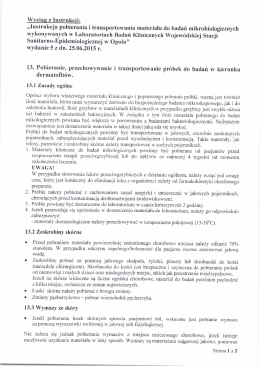 &bdquo;Instrukcja pobierania i transportowania materialu do badań