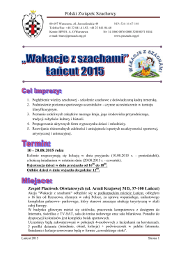 Komunikat Lancut 2015 - Polski Związek Szachowy