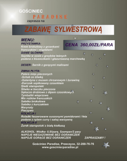 sylwester 2016! - Gościniec Paradise w Przeczycach
