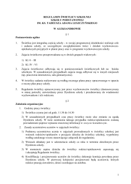 regulamin świetlicy szkolnej szkoły podstawowej im. ks. tadeusza